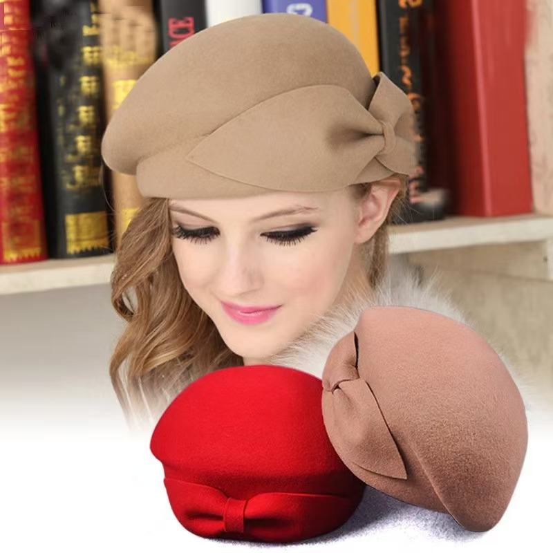 Beret French Wool - 울 빈티지 따뜻한 울 겨울 베레모