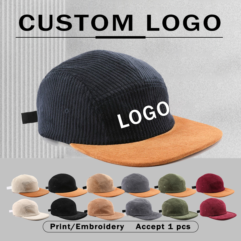 Corduroy Cap 5 Panel - 새로운 5패널 스플라이싱 코듀로이 야구 모자