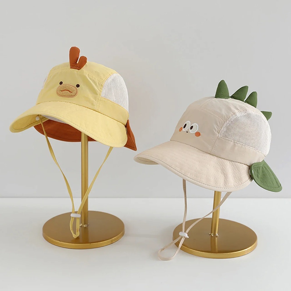 Visor Sun Hat - 귀여운 만화 캐릭터 아기 비치 모자,